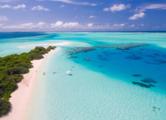 Idealne miejsce na wakacje? Egzotyczny świat malediwów z lazurową wodą.